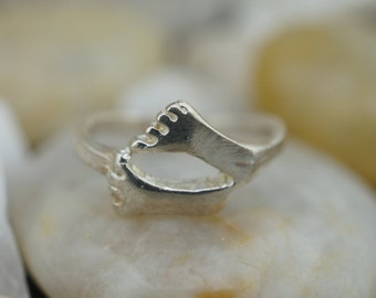 STERLING SILVER 925 Vintage Ring Size 6 carved ornament knot loop Cocktail Statement band Art Deco Jewelry st523