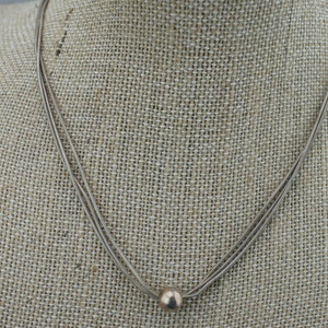 925 Argento Sterling Italia Art Deco Gioielli Vintage Collana Catena Snake Design Girocollo 16&#39;&#39; 3 Fili Link Perla Modernista st867