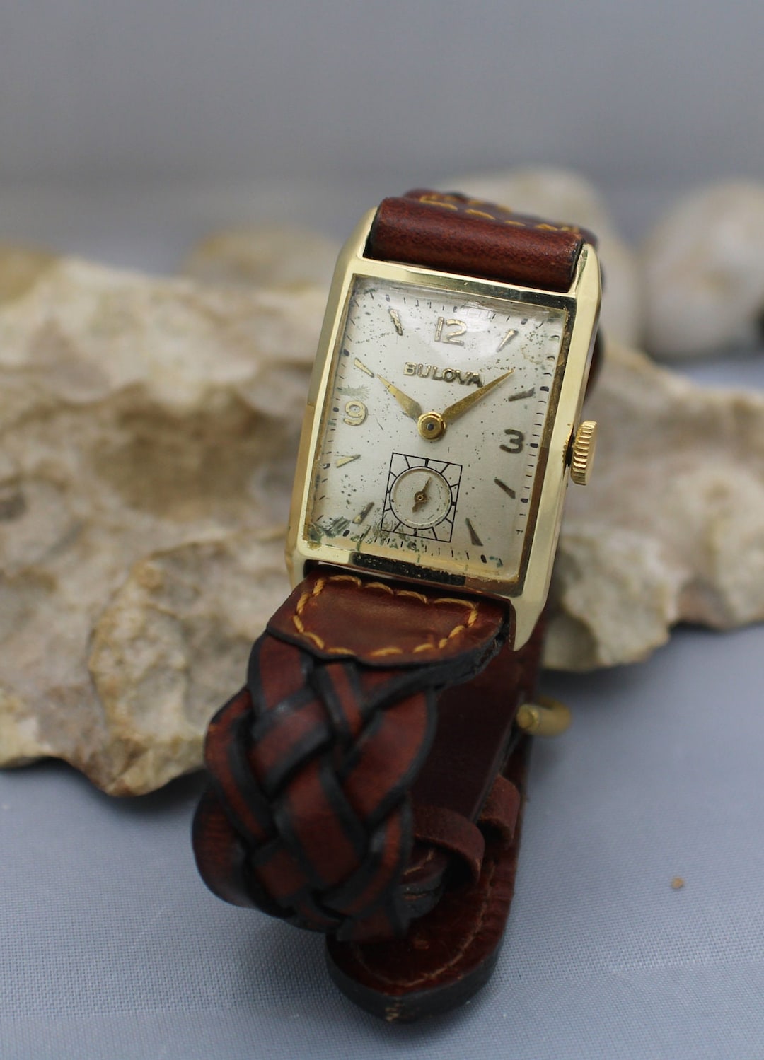 Bulova watch 14kt gold accent with calfskin band. Bulova Rubaiyat Ella Apollo Theater Ladies Watch 97P180 main image 4
