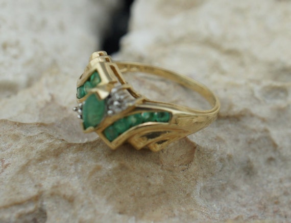 Vintage Solid 10k Solid Gold THL Ring Gemstone Light Clear - Etsy