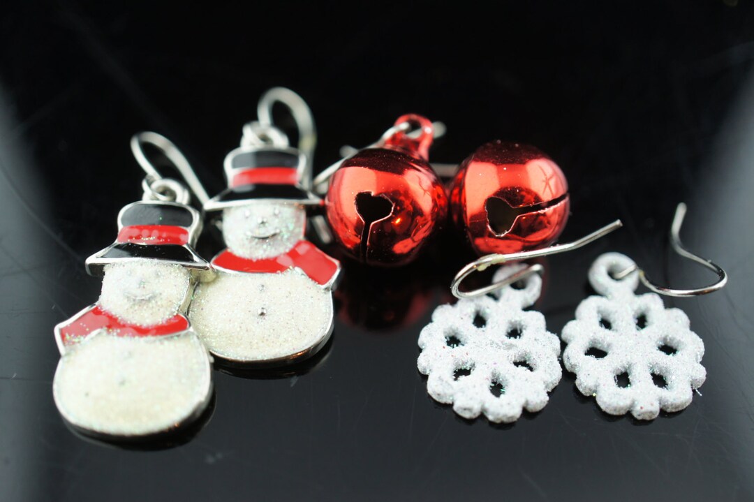Orecchini A Perno Natalizi Kamise In Argento 925 – Set Con Fiocco Di Neve, Renna E Babbo Natale – 8/10 Mm - 2