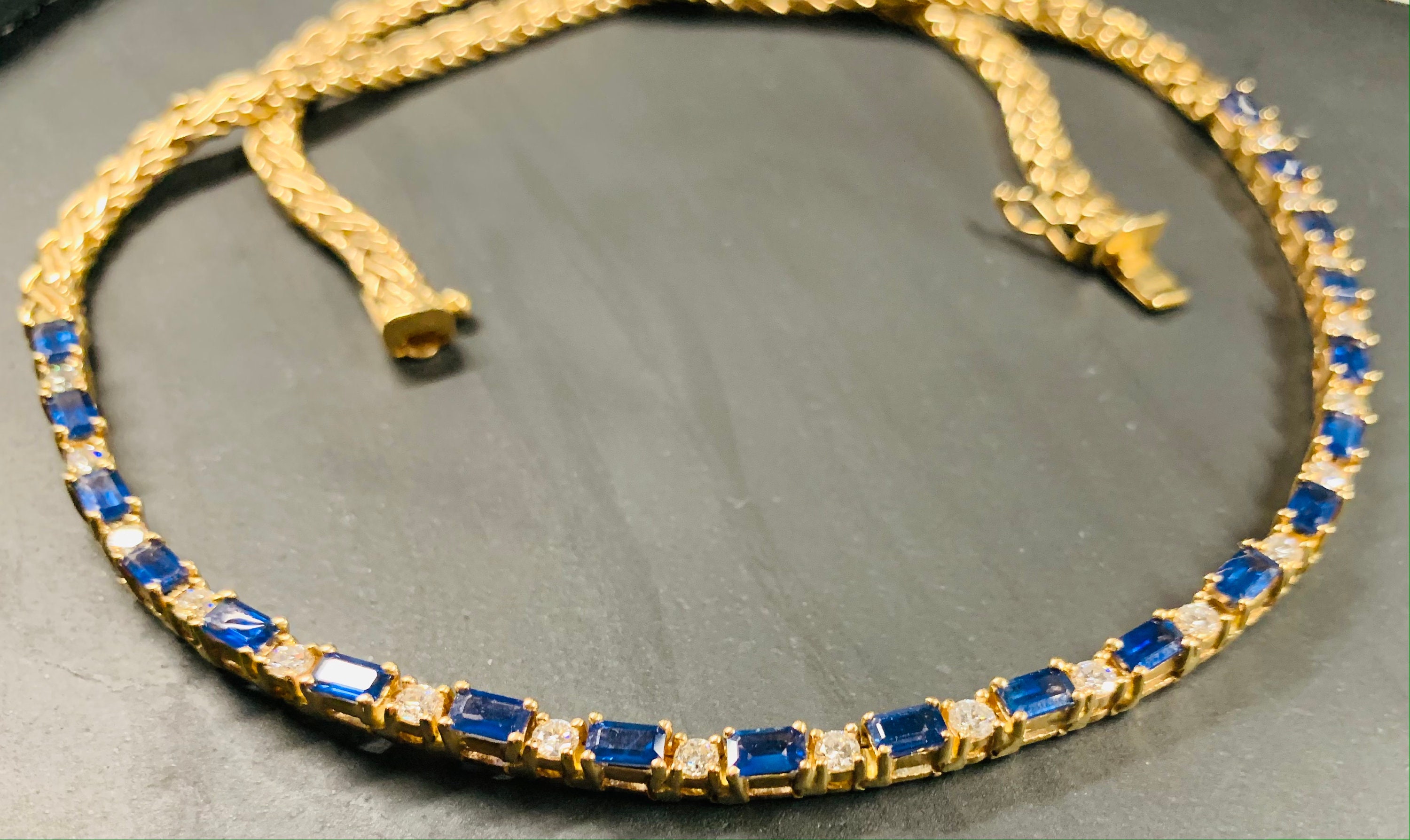 Z&F ソリッドゴールド 14K イエロー ロシアンブレイドチェーン