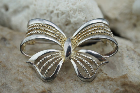925 Sterling Silver A*D Bow Butterfly Vintage Jew… - image 2