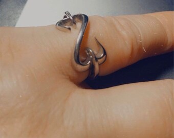 Vintage Sterling Silver 925 Ring Band Endless Design Stands