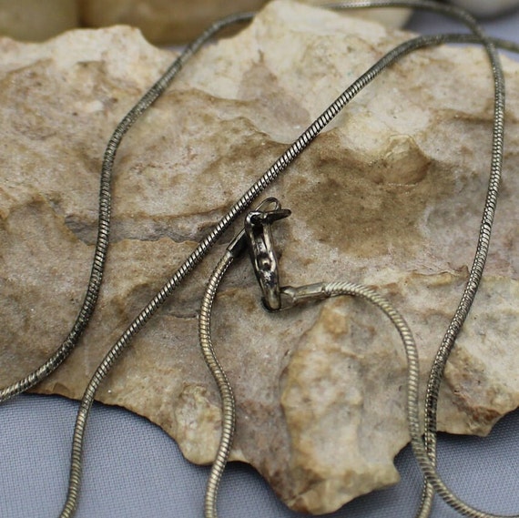 Collier Chaîne En Argent Massif Style Serpent - Poids 19 Grammes - Occasion Vintage