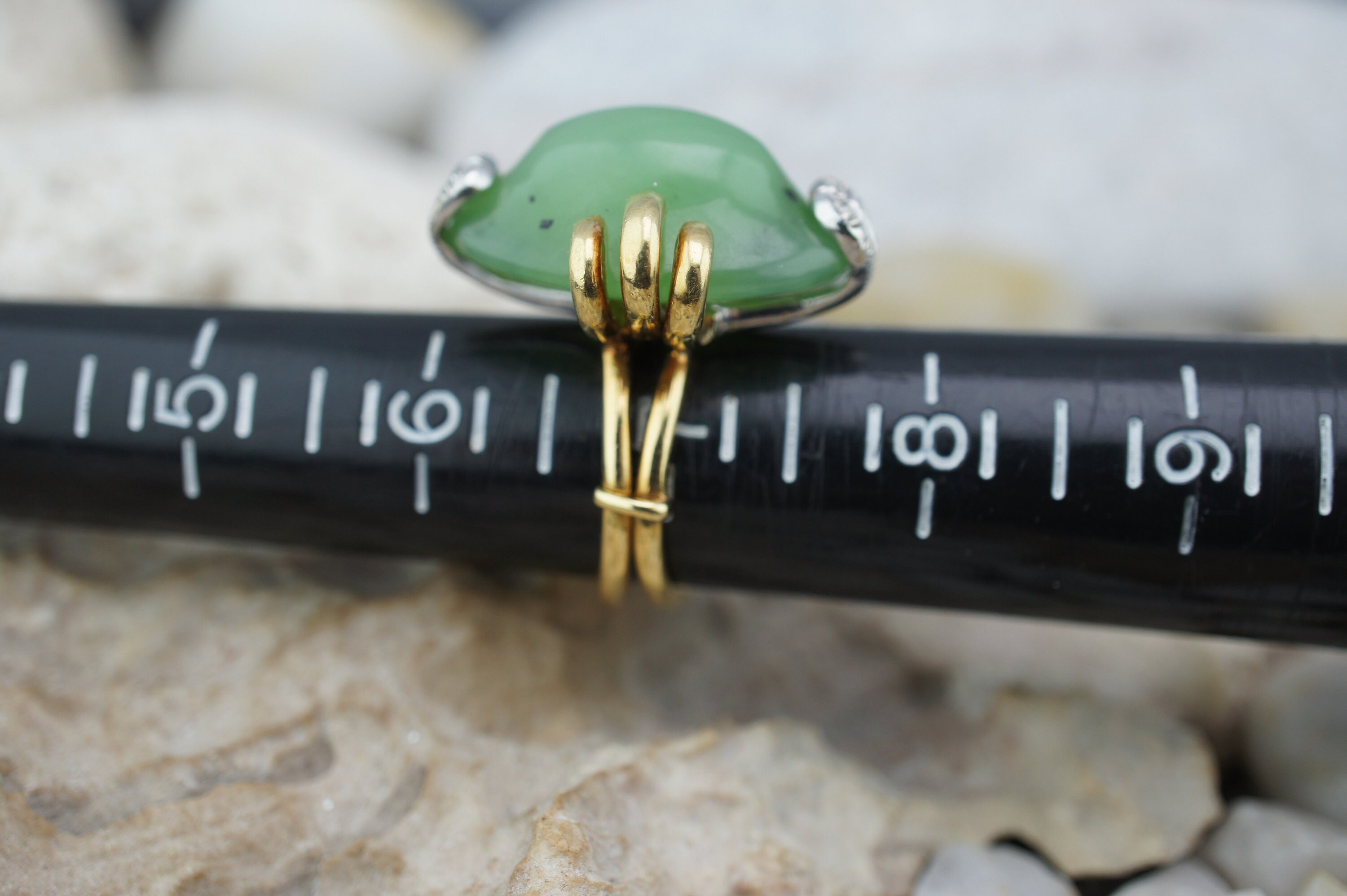 18k イタリア ヨーロピアン モダン 翡翠 ヴィンテージ ソリッド