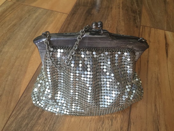 Mesh Whiting And Davis Co Bag Made in USA Silver … - image 1