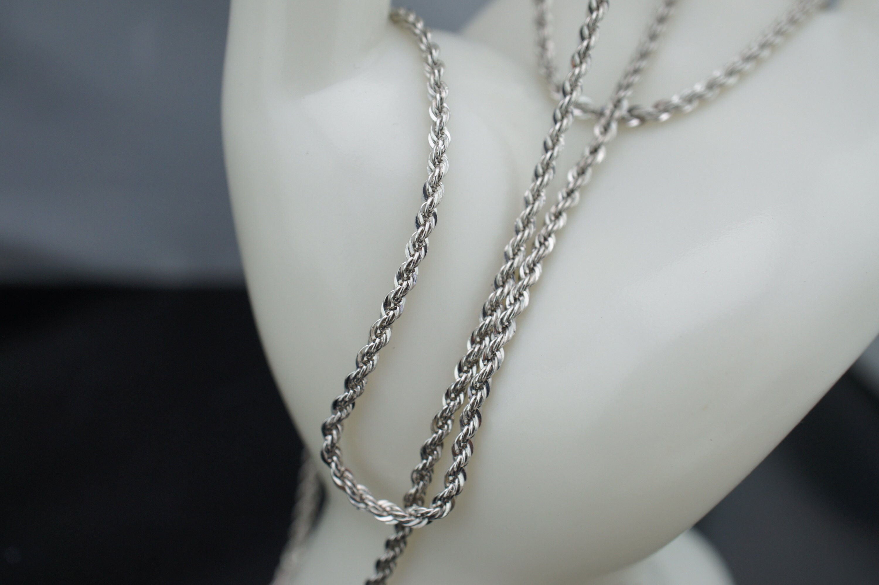 Très Joli Collier Chaîne En Argent Massif 925, Maille Art Nouveau Torsadée, Super élégant