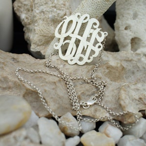Sterling Silver 925 Vintage Art Deco Carved Pendant Sterling silver smooth Jewelry Necklace  925 chain anchor design Modernist st499