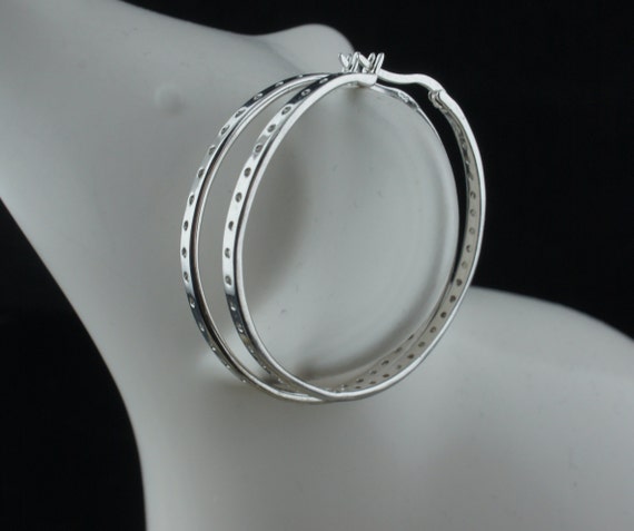 STERLING 925 DBJ 925 China Hoop Vintage Art Deco … - image 1