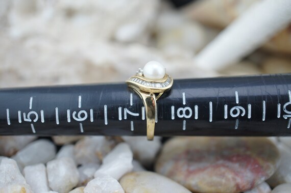 Vintage Solid 10k Yellow Solid Gold Ring Diamond … - image 5