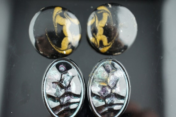 Art Deco Jewelry  Earrings Vintage pierced stud e… - image 2