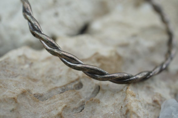 925 Sterling silver handmade bangle solid 925 bra… - image 4