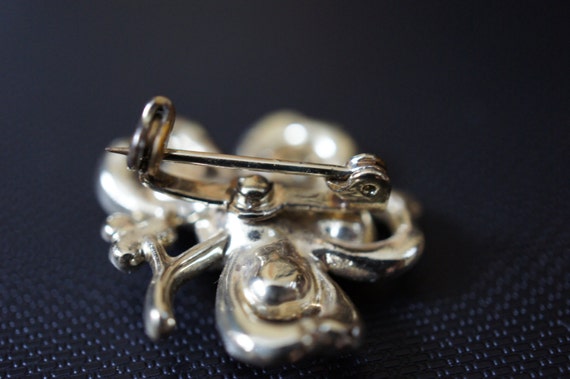 Vintage  Jewelry Brooch Pin CZ ,Rhinestones , Aur… - image 4