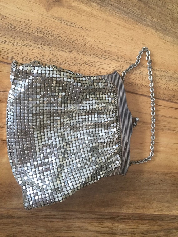 Mesh Whiting And Davis Co Bag Made in USA Silver … - image 4