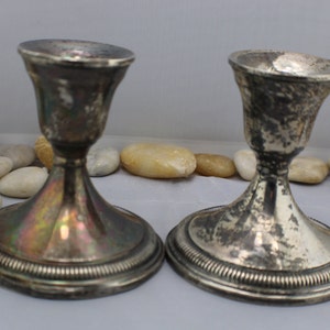 Vintage Candle Holders Candle Bar Candlestick Sterling Weighted B-II  NY