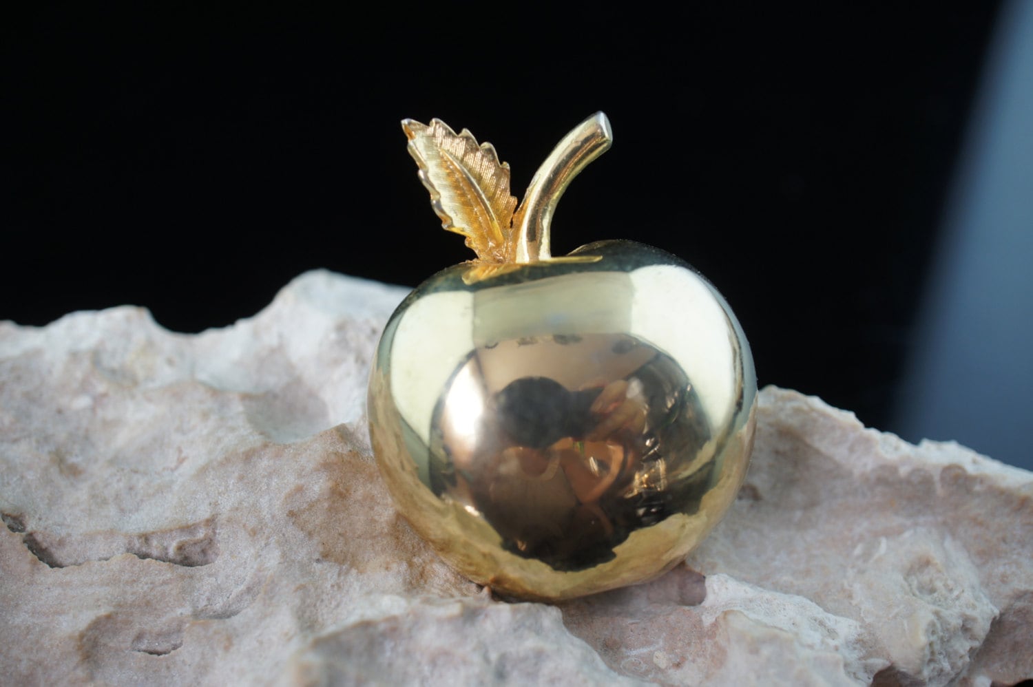 Manzana hueca mitad Art Joyería 3D manzana oro fruta - Etsy España