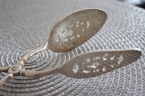 Vintage Scissor Pastry Tongs Marked 830S Sterling Silver Serving