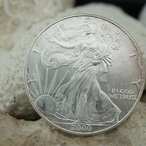 2000 American Eagle Proof Coin Sterling Silver One 1 Dollar Collectable Bullion Coins One Troy Ounce 63
