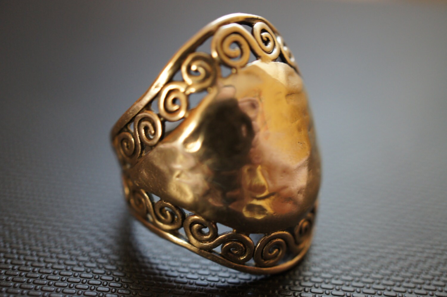 ヴィンテージ スターリングシルバー 925 リングバンド ロングトップ