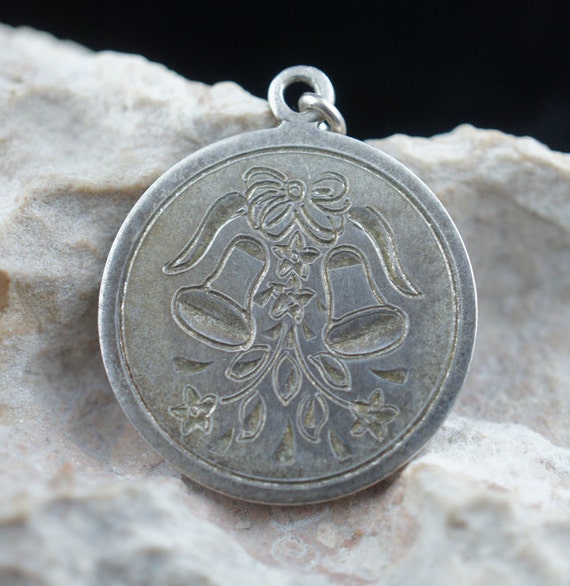 Sterling Silver Charm Pendant WM Birthday Disc be… - image 1