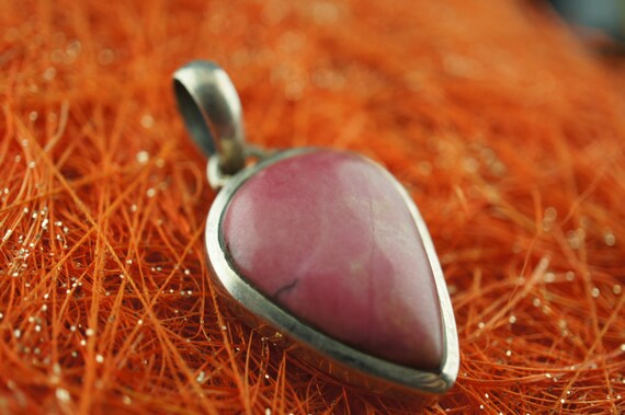 Pendentif Pierre Marbrée Et Argent 925 - Fait Main En France - Superbe !