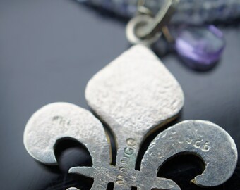 Collier Ras Du Cou Art Nouveau - Argent Massif 925 Vermeil Et Ambre - Occasion En Bon état Général
