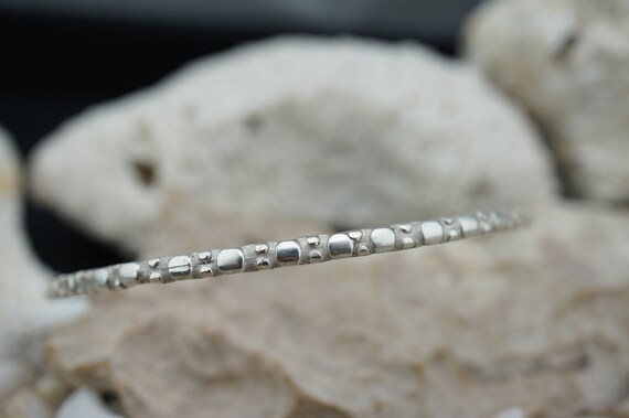 925 Sterling silver handmade bangle solid 925 bra… - image 3