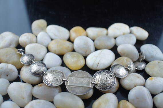 925 Bracelet Vintage Designer Sterling Silver Coi… - image 2