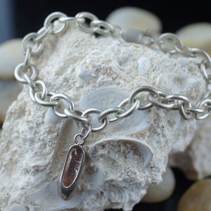 Sterling Silver 925 Bracelet Vintage Art Deco big rings design chain 7 1/4&#39;&#39; long charm shoes Modern Art Deco st428