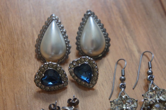 Vintage Jewelry Earrings Pierced, Stud Set Silver… - image 5