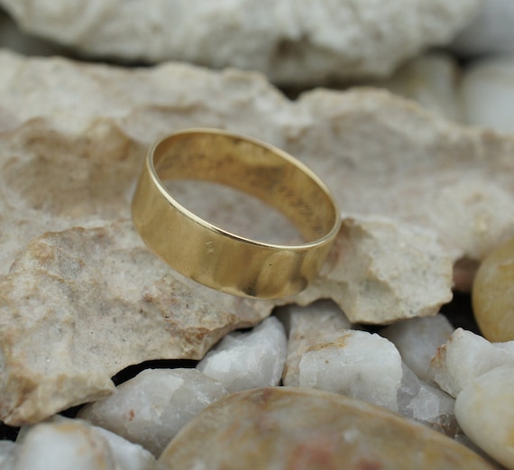 Solid Gold 14K Wedding Band Ring Engagements Vint… - image 1
