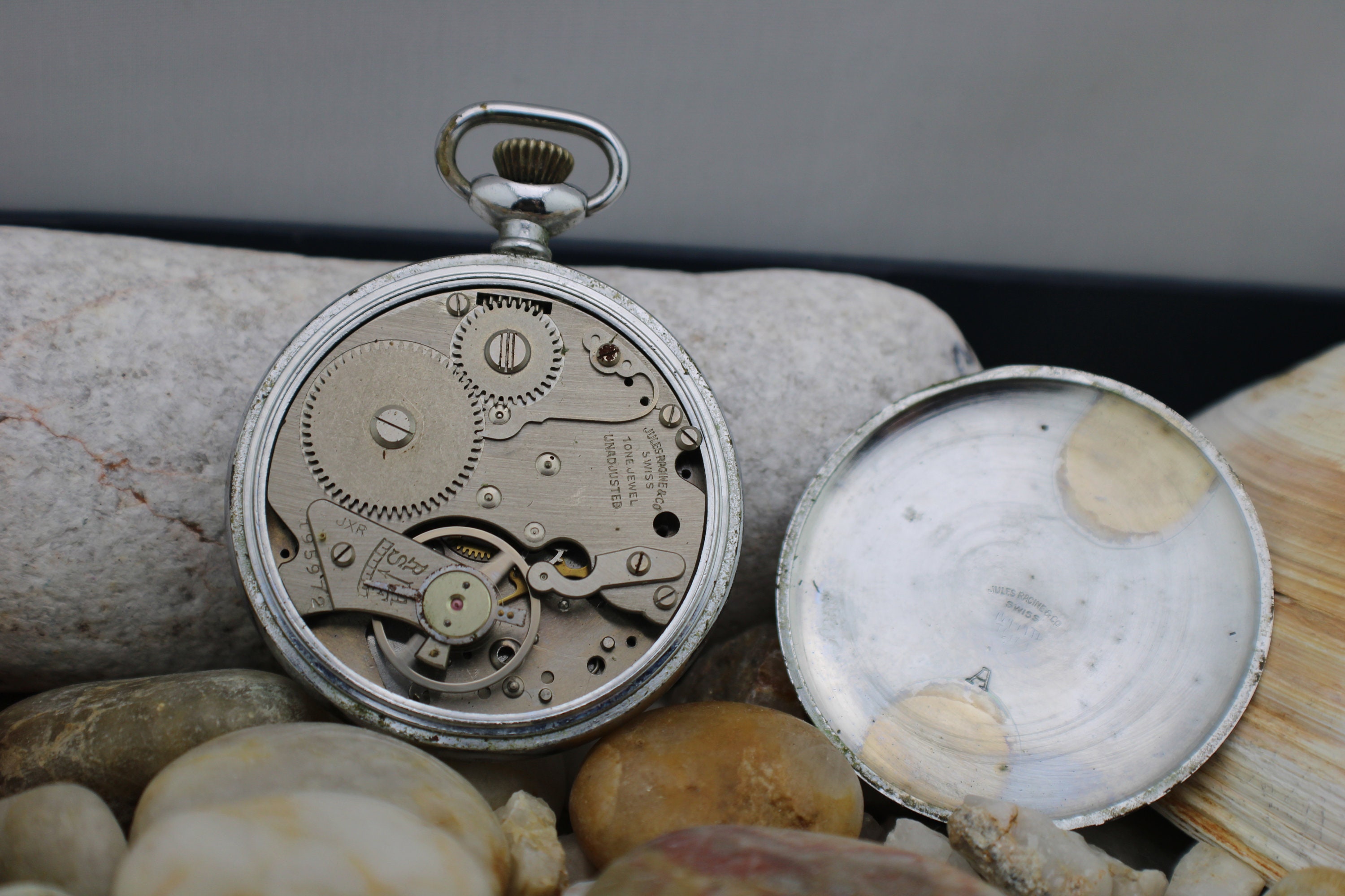 Rare Vintage Jules Racine &co Swiss Stopwatch Security  display picture 2