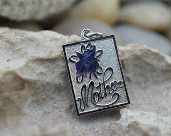 Pendentif Ancien En Argent Massif 925 Style Art Déco - Créateur, Breloque Violette, Occasion
