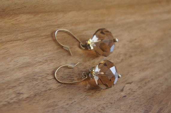 Natural clear quartz earrings handmade gemstone e… - image 2