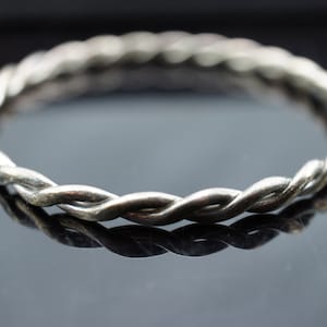 Brazalete de plata de ley 925 hecho a mano, pulsera maciza 925, joyería Art Deco vintage retorcida Art Deco st615