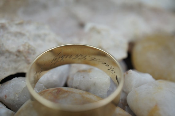 Solid Gold 14K Wedding Band Ring Engagements Vint… - image 4