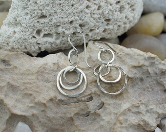 Boucles D'oreilles Vintage Argentées - Percées - Modèle #3810 - Occasion Bon état