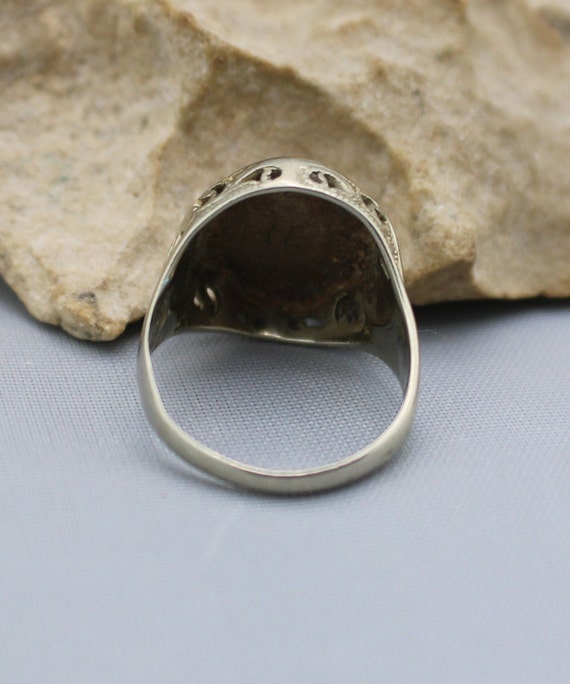 14K White Solid Gold Ring With Yellow Solid Gold … - image 6