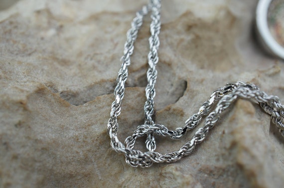 Coin Necklace 925 Rope Design Twisted Authentic 1… - image 6