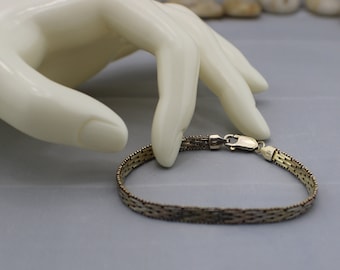 Vintage Art Deco 925 bracelet GLO Italy Jewelry Sterling Silver  7 1/4'' long 3/16'' wide so223