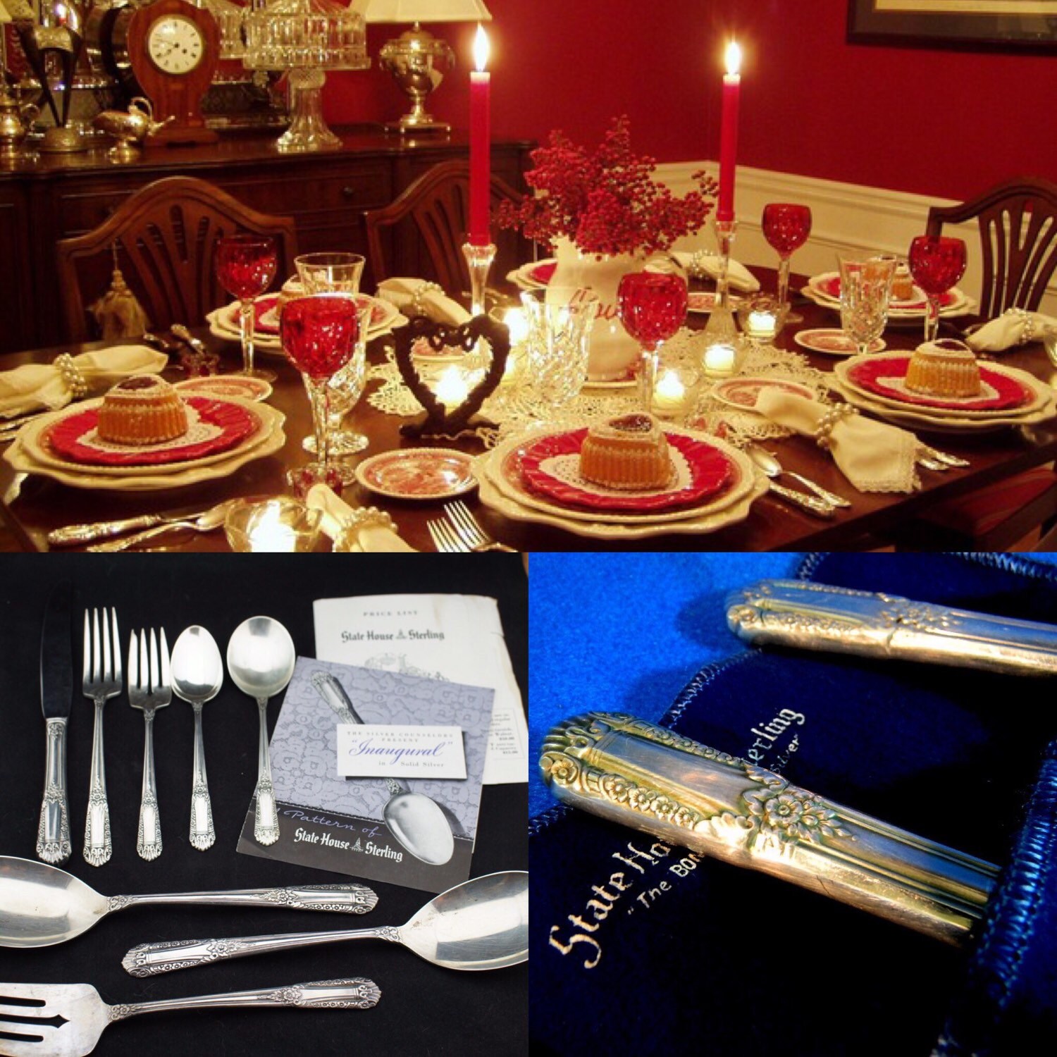 1777 Gram State House Sterling 925 Flatware Silverware Serving Set