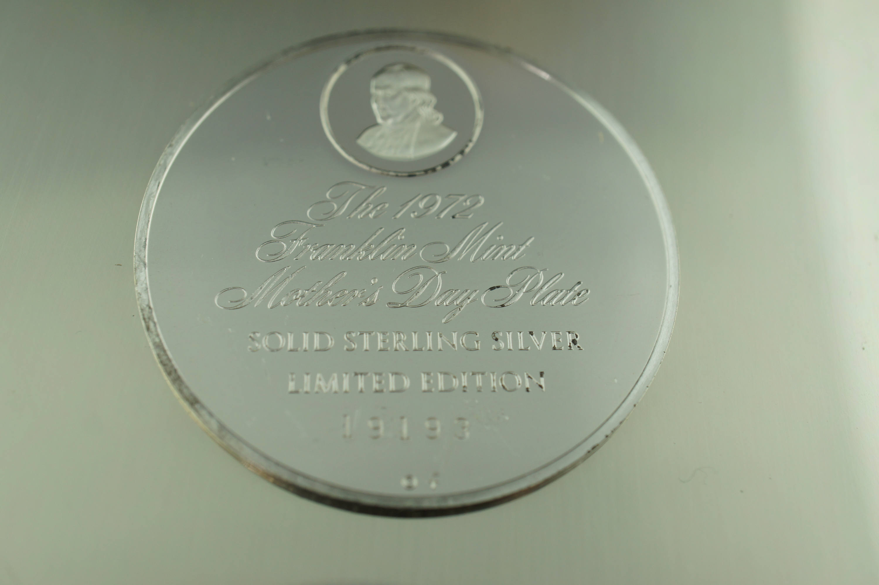 STERLING SILVER SOLID 925 Plate Vintage Franklin Mint Sterling