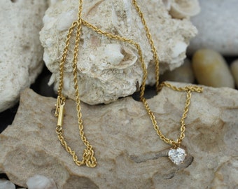 ソリッドゴールド 18k ロープツイストデザインチェーンネックレス 5.6