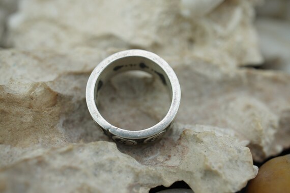 ⭐︎Reikun. 925⭐︎ 925 Sterling Silver Size 9 Crown Like Design Band Ring 1.4