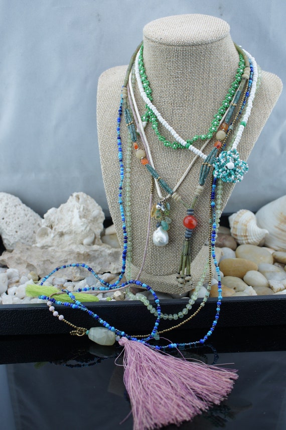 Vintage Art Deco Multicolor Mix Stone Crystal Bead