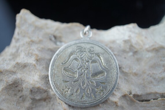 Sterling Silver Charm Pendant WM Birthday Disc be… - image 2