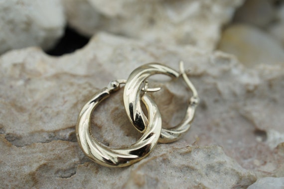 STERLING SILVER 925 Vintage Art Deco Stud Pierced Earrings Hoops