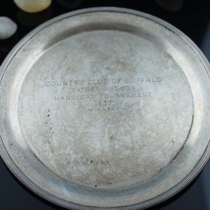 Vintage S. Kirk & Son Sterling Silver Dish Sterling Silver Plate with  Monogram  Pattern 1406, 120 grams Appetizer Bread Butter Plates