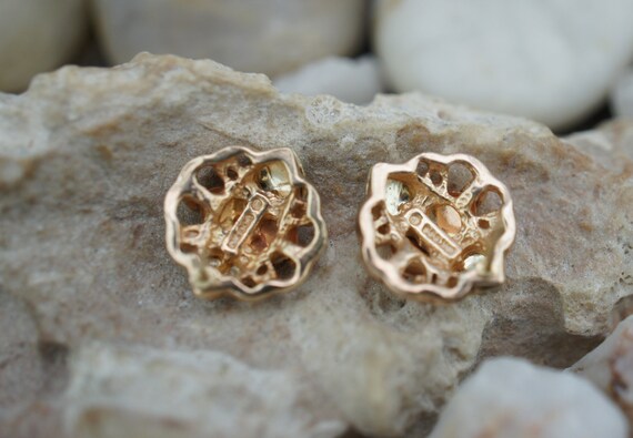 10k Solid Gold Earrings Stud Piercing Tricolor Ye… - image 4